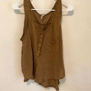 Free people loose flowy olive green tank (M)